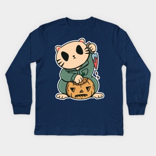 Lucky cat shirt halloween Kids Long Sleeve T-Shirt